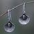 Cultured pearl dangle earrings, 'Sea Treasure in Black' - Black Pearl and Sterling Silver Shell Dangle Earrings thumbail