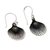 Cultured pearl dangle earrings, 'Sea Treasure in Black' - Black Pearl and Sterling Silver Shell Dangle Earrings (image 2b) thumbail