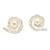 Cultured pearl button earrings, 'White Passion Fruit' - Women's Sterling Silver Button Earrings with Pearls (image 2a) thumbail