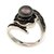 Black cultured pearl cocktail ring, 'Bit of Peel' - Sterling Silver Fruit Peel Cocktail Ring with Black Pearl (image 2a) thumbail