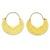 Gold plated hoop earrings, 'Golden Crescent' - Artisan Crafted 22k Gold Plated Hoop Style Earrings (image 2a) thumbail