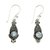 Blue topaz dangle earrings, 'Blue Cephalopod' - Oxidized Silver and Blue Topaz Squid Shaped Earrings (image 2a) thumbail