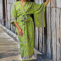 Rayon robe Tropical Fern Forest Indonesia