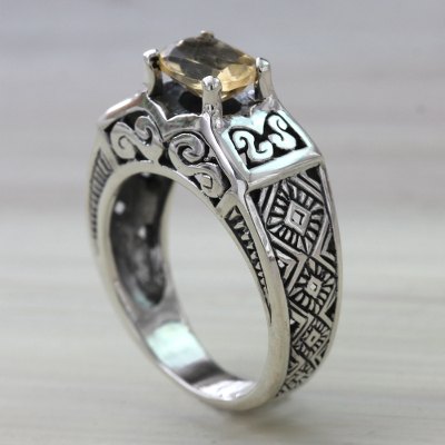 Citrine solitaire ring, Noble Princess