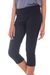 Cotton capri yoga pants, 'Kintamani in Blue' - Dark Blue Capri Yoga Pants Hand Crafted in Cotton thumbail