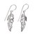 Sterling silver dangle earrings, 'White Feather' - Frosted Sterling Silver Dangle Earrings with Feather Theme (image 2a) thumbail