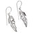 Sterling silver dangle earrings, 'White Feather' - Frosted Sterling Silver Dangle Earrings with Feather Theme (image 2b) thumbail