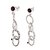 Garnet dangle earrings, 'Peace Circles' - Peace Symbol Hand Crafted Garnet and Silver Dangle Earrings (image 2a) thumbail