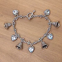 Blue topaz charm bracelet,