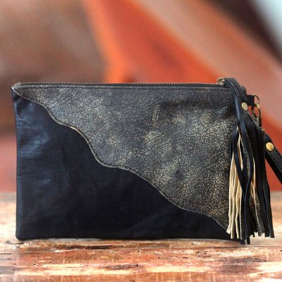 Leather wristlet bag, Losari Horizon