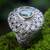 Blue topaz cocktail ring, 'Carnation' - Fair Trade Floral Jewelry Sterling Silver Blue Topaz Ring thumbail