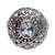 Blue topaz cocktail ring, 'Carnation' - Fair Trade Floral Jewelry Sterling Silver Blue Topaz Ring (image 2a) thumbail