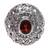 Garnet cocktail ring, 'Carnation' - Garnet Flower Sterling Silver Cocktail Ring from Bali (image 2a) thumbail