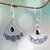 Onyx chandelier earrings, 'Fabulously Feminine' - Onyx on Sterling Silver Earrings Artisan Jewelry from Bali thumbail