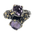 Amethyst and gold accent cocktail ring, 'Twin Lilies' - 5-carat Amethyst Sterling Silver Ring from Bali (image 2c) thumbail