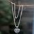 Sterling silver pendant necklace, 'Tropical Heart' - Handcrafted Sterling Silver Heart Necklace from Bali thumbail