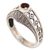 Garnet cocktail ring, 'Crimson Dawn' - Sterling Silver Handcrafted Garnet Cocktail Ring (image 2a) thumbail