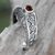 Garnet cocktail ring, 'Crimson Dawn' - Sterling Silver Handcrafted Garnet Cocktail Ring (image 2b) thumbail