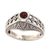 Garnet cocktail ring, 'Crimson Dawn' - Sterling Silver Handcrafted Garnet Cocktail Ring (image 2c) thumbail