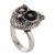 Sterling silver cocktail ring, 'Owl Guardian' - Silver Owl Theme Balinese Artisan Crafted Ring (image 2a) thumbail