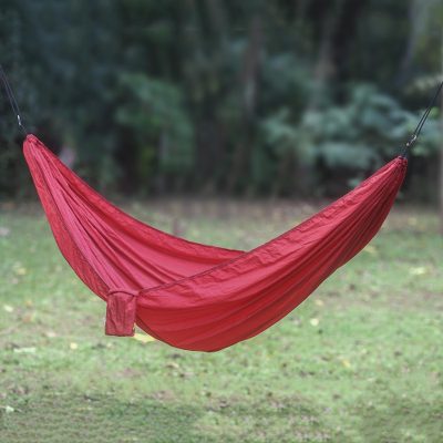 Parachute hammock, 'Uluwatu Wine' (double) - Maroon Parachute Hammock with Hanging Accessories (Double)