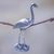 Sterling silver brooch pin, 'Crane of Eternal Happiness' - Elegant Sterling Silver Brooch Pendant of Crane Bird thumbail