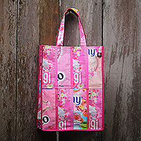 Recycled wrapper shopping bag Sweet Pink Indonesia