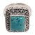 Turquoise cocktail ring, 'Window on Heaven' - Sterling Silver Handcrafted Natural Turquoise Cocktail Ring (image 2b) thumbail