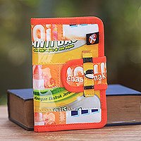 Recycled wrapper passport wallet,