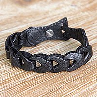 Leather link bracelet,