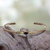 Black agate cuff bracelet,