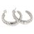 Sterling silver half hoop earrings, 'Connect' - Patterned Sterling Silver Artisan Earrings from Bali (image 2a) thumbail