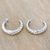 Sterling silver half hoop earrings, 'Connect' - Patterned Sterling Silver Artisan Earrings from Bali (image 2b) thumbail