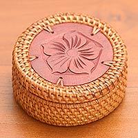 Natural fiber decorative box,