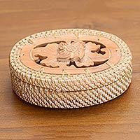 Natural fiber decorative box,