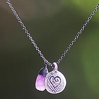 Amethyst heart necklace, Inspiring Heart