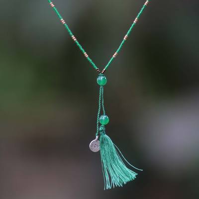 Quartz pendant necklace, Spread Joy in Green