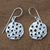 Sterling silver dangle earrings, 'White Honeycomb' - Honeycomb Textured Handcrafted Sterling Silver Earrings thumbail