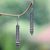 Gold accent dangle earrings, 'Balinese Scepter' - Sterling Silver Dangle Earrings with 18k Gold Accents thumbail