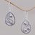 Amethyst dangle earrings, 'Peacock Feather' - Handcrafted Balinese Sterling Silver and Amethyst Earrings thumbail