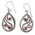 Garnet dangle earrings, 'Peacock Feather' - Balinese Handcrafted Garnet and Sterling Silver Earrings (image 2a) thumbail