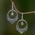 Peridot dangle earrings, 'Opulence' - Ornate Sterling Silver Dangle Earrings with Peridot thumbail