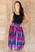 Rayon blend skirt, 'Twilight Amlapura' - Stylish Tie Dyed Rayon Blend Skirt with Hi Low Hemline (image 2) thumbail