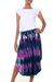 Rayon blend skirt, 'Twilight Amlapura' - Stylish Tie Dyed Rayon Blend Skirt with Hi Low Hemline thumbail