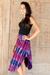 Rayon blend skirt, 'Twilight Amlapura' - Stylish Tie Dyed Rayon Blend Skirt with Hi Low Hemline (image 2b) thumbail