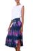 Rayon blend skirt, 'Twilight Amlapura' - Stylish Tie Dyed Rayon Blend Skirt with Hi Low Hemline (image 2c) thumbail