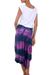 Rayon blend skirt, 'Twilight Amlapura' - Stylish Tie Dyed Rayon Blend Skirt with Hi Low Hemline (image 2d) thumbail