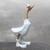 Wood sculpture, 'Uncle Duck in White Hat' (18 inch) - Whimsical Bamboo Root and Acacia Wood Duck (18 Inch) thumbail