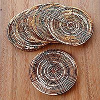 Glass beaded coasters,