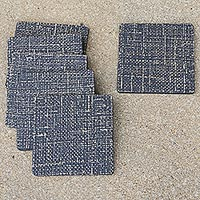 Wood coasters Black Carpet set of 6 Indonesia